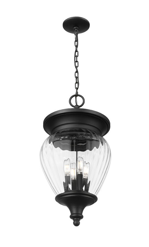 Z-Lite Davina Outdoor Chain Mount Lantern Black | Lighting House Orillia