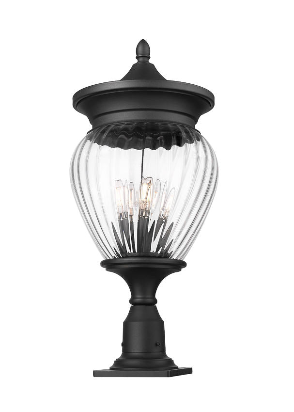 Z-Lite Davina Outdoor Pier Mount Fixture Black | Lighting House Orillia