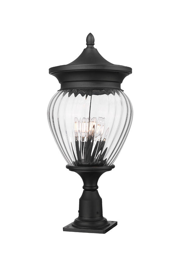 Z-Lite Davina Outdoor Pier Mount Fixture Black | Lighting House Orillia