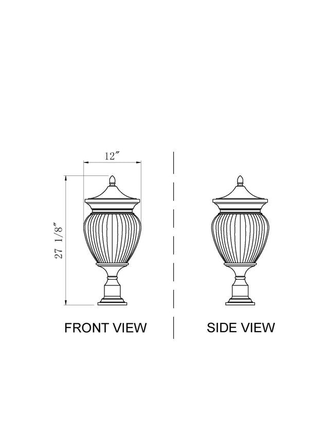 Z-Lite Davina Outdoor Pier Mount Fixture Black | Lighting House Orillia