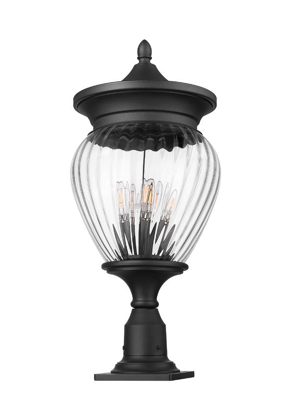 Z-Lite Davina Outdoor Pier Mount Fixture Black | Lighting House Orillia