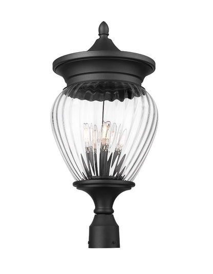 Z-Lite Davina Outdoor Post Mount Fixture 4-Light Black | Lighting House Orillia
