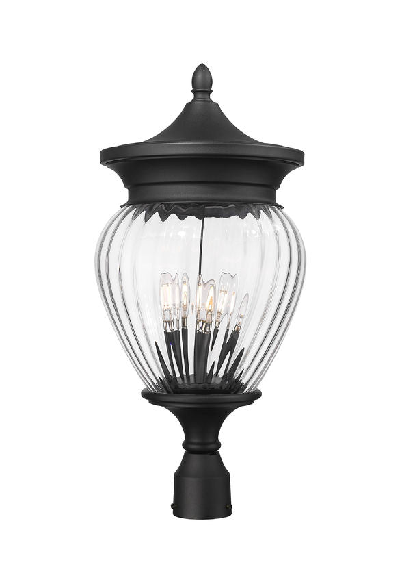 Z-Lite Davina Outdoor Post Mount Fixture 4-Light Black | Lighting House Orillia