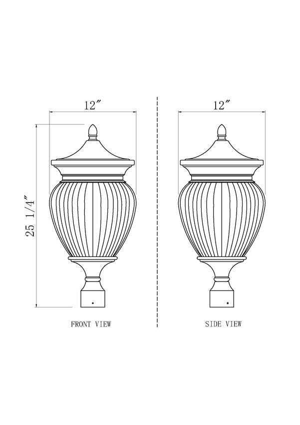 Z-Lite Davina Outdoor Post Mount Fixture 4-Light Black | Lighting House Orillia