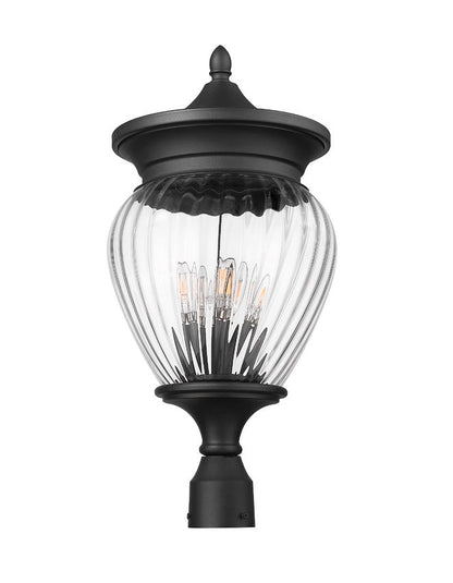 Z-Lite Davina Outdoor Post Mount Fixture 4-Light Black | Lighting House Orillia