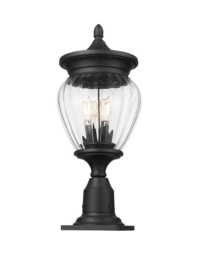 Z-Lite Davina Outdoor Pier Mount Fixture 3-Light Black | Lighting House Orillia