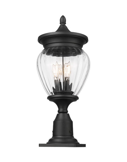 Z-Lite Davina Outdoor Pier Mount Fixture 3-Light Black | Lighting House Orillia