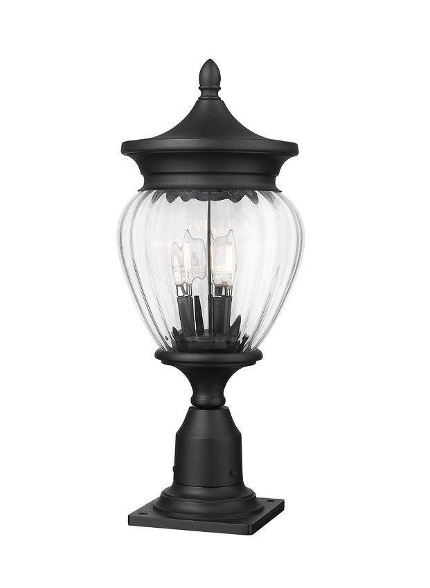 Z-Lite Davina Outdoor Pier Mount Fixture 3-Light Black | Lighting House Orillia