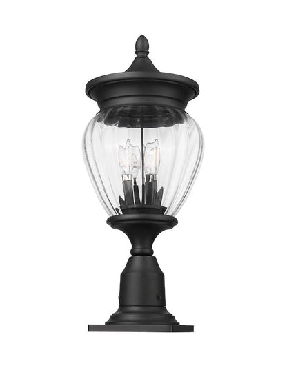 Z-Lite Davina Outdoor Pier Mount Fixture 3-Light Black | Lighting House Orillia