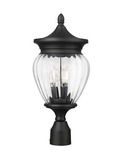 Z-Lite Davina Outdoor Post Mount Fixture 3-Light Black | Lighting House Orillia