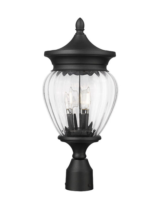 Z-Lite Davina Outdoor Post Mount Fixture 3-Light Black | Lighting House Orillia