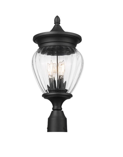Z-Lite Davina Outdoor Post Mount Fixture 3-Light Black | Lighting House Orillia