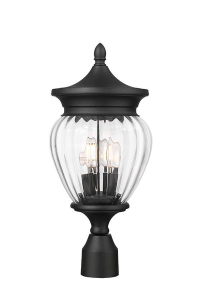 Z-Lite Davina Outdoor Post Mount Fixture 3-Light Black | Lighting House Orillia