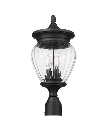 Z-Lite Davina Outdoor Post Mount Fixture 3-Light Black | Lighting House Orillia