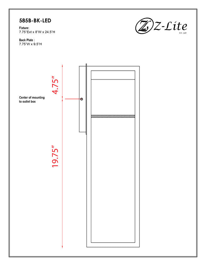 Z-Lite Barwick Outdoor Wall Sconce Large | Lighting House Orillia
