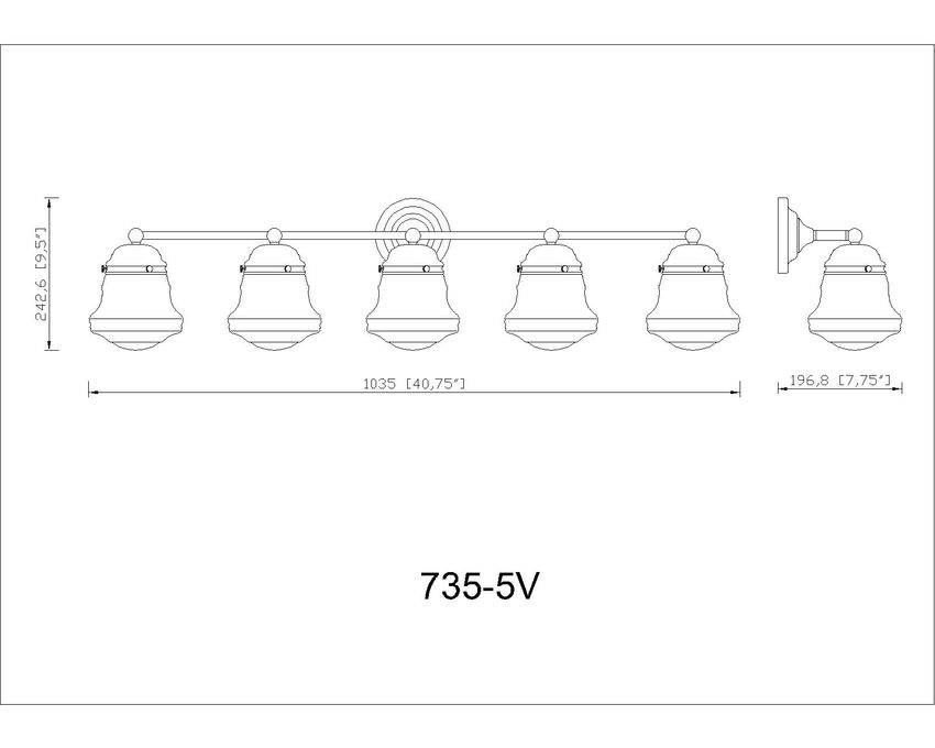 Z-Lite Vaughn Vanity Light 5-Light Chrome - Lighting House Orillia