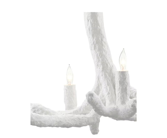 Currey & Company Inverno 7-Light Chandelier, White, View 2 | Lighting House Orillia