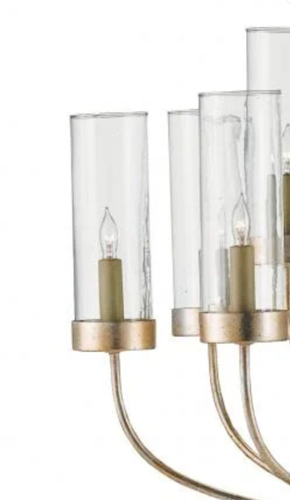 Currey & Company Hove 16-Light Chandelier, Silver Granello, View 2 | Lighting House Orillia