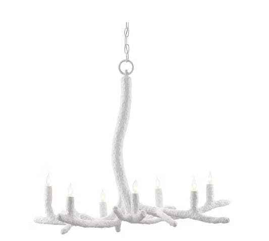 Currey & Company Inverno 7-Light Chandelier, White, View 1 | Lighting House Orillia