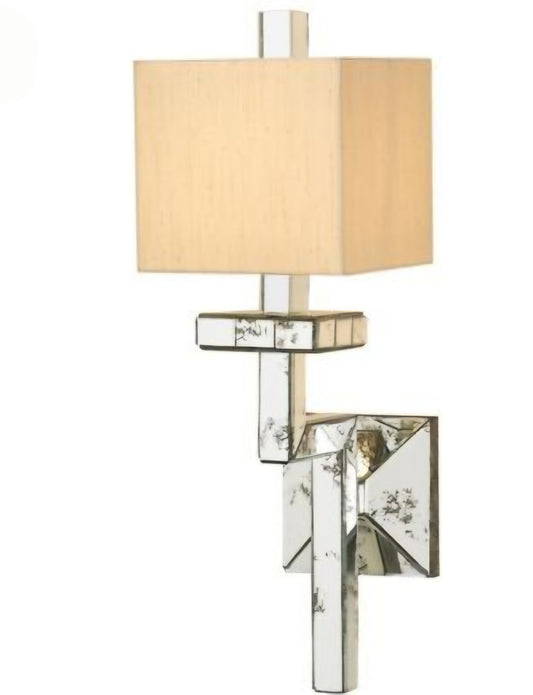Currey & Company Eclipse Wall Sconce, Antique Mirror & Silver Leaf | Lighting House Orillia