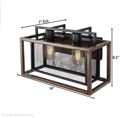 Varaluz Rio Lobo Vanity Light, Dark Oak & Black, View | Lighting House Orillia