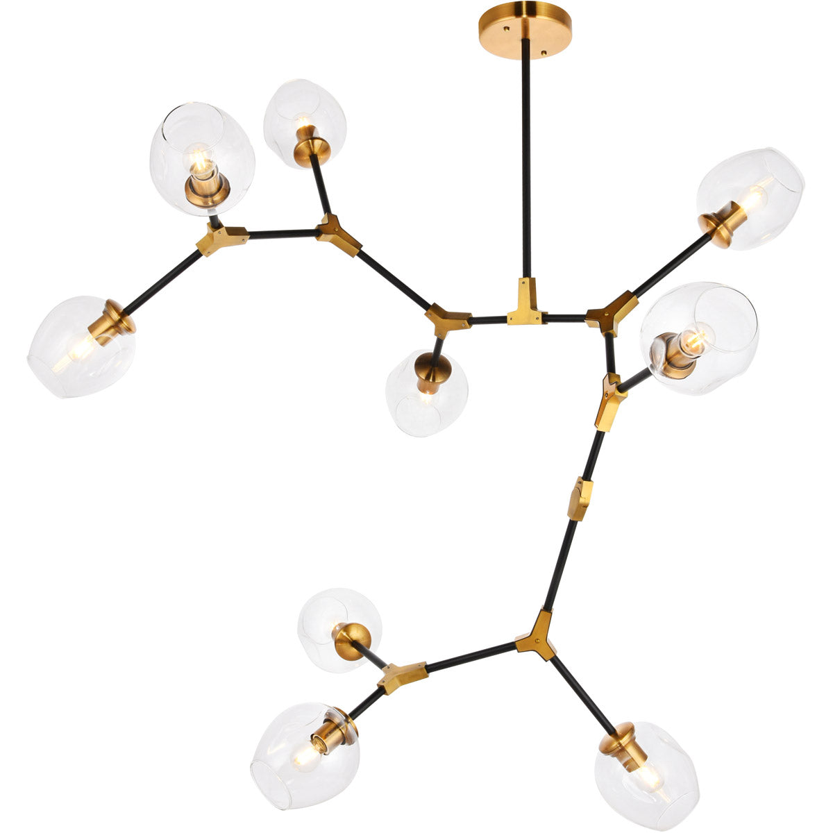 Cavoli 9-Light Chandelier Light Antique Brass Flat Black | Lighting House Orillia