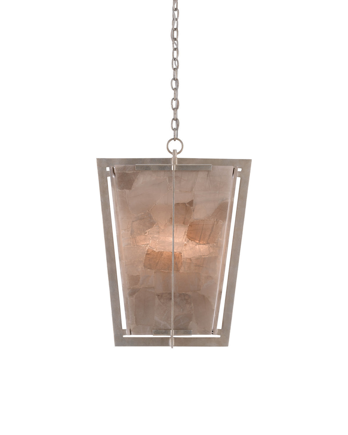 Currey and Company Berenson Lantern Silver Leaf Smoky Quartz Interior Lifestyle | Lighting House Orillia