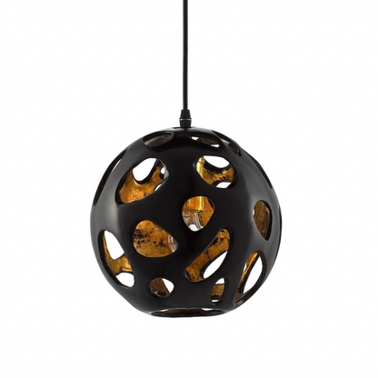 Currey & Company Pursley Pendant, bronze and gold finish, alternate view, Lighting House Orillia