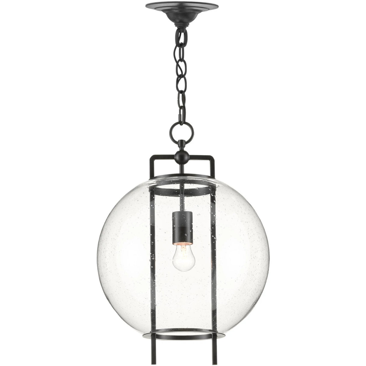 Currey & Company Breakspear Glass Pendant, Antique Black, Lifestyle View | Lighting House Orillia