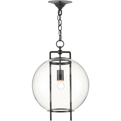 Currey & Company Breakspear Glass Pendant, Antique Black, Lifestyle View | Lighting House Orillia