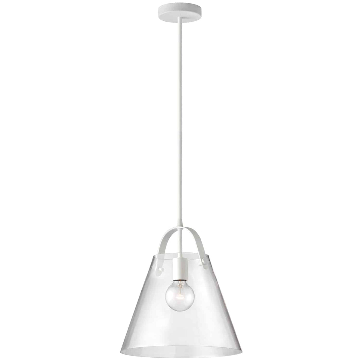 Dainolite Polly Clear Pendant Matte White - Lighting House Orillia