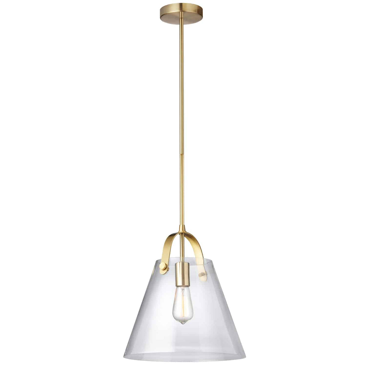 Dainolite Polly Clear Pendant Aged Brass - Lighting House Orillia