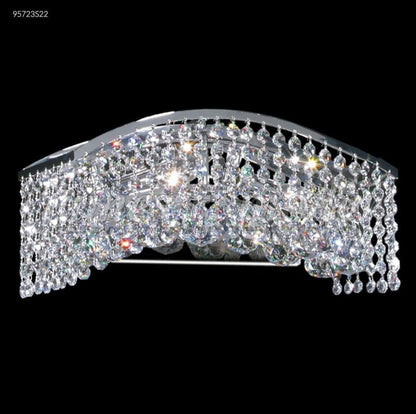 James R. Moder Fashionable Broadway Wave Vanity Bar, imperial crystal and silver, front view, Lighting House Orillia