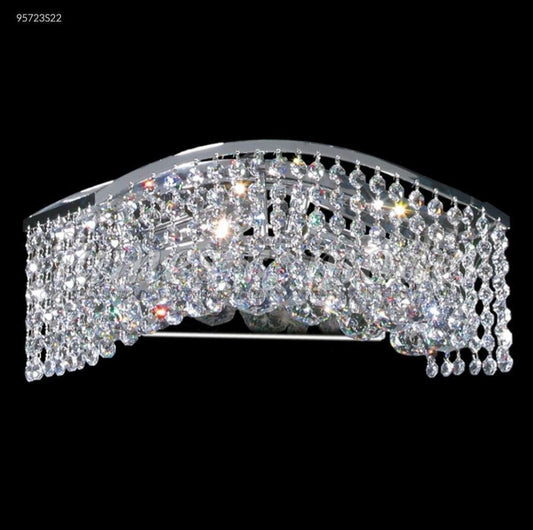 James R. Moder Fashionable Broadway Wave Vanity Bar, imperial crystal and silver, front view, Lighting House Orillia