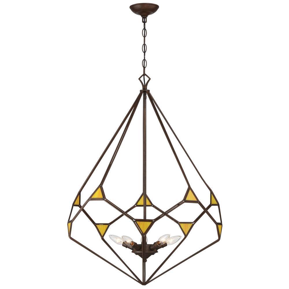Varaluz Gemma Stone Teardrop Pendant Rustic Bronze