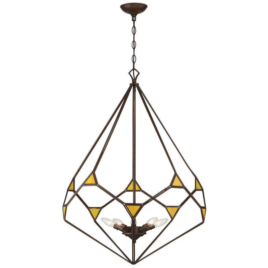Varaluz Gemma Stone Teardrop Pendant Rustic Bronze