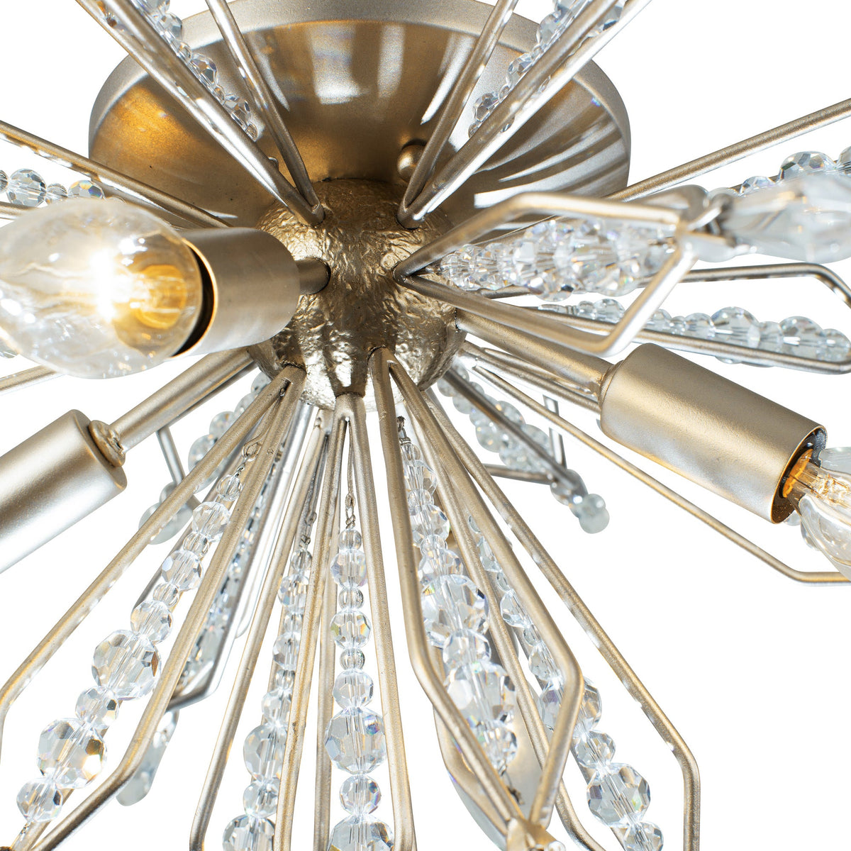 Varaluz Orbital 4-Light Wall Ceiling Light Crystal Detail | Lighting House Orillia