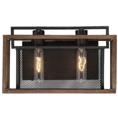 Varaluz Rio Lobo 2-Light Vanity Light - Dark Oak/Black