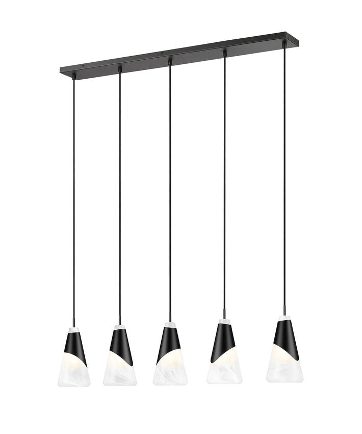 Z-Lite Chandelier Aimie 5 Light Linear Matte Black - Lighting House Orillia