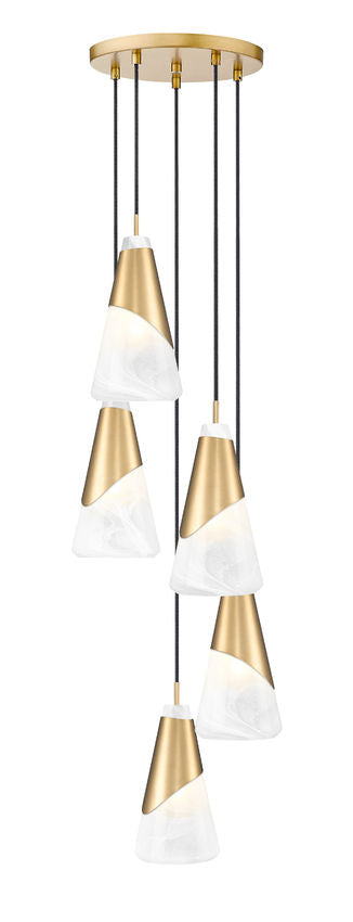 Z-Lite Chandelier Aimie 5 Light Round Modern Gold - Lighting House Orillia