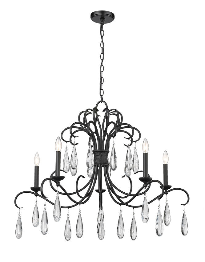 Z-Lite Amara Chandelier 5-Light Matte Black | Lighting House Orillia