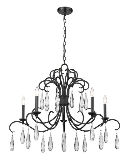 Z-Lite Amara Chandelier 5-Light Matte Black | Lighting House Orillia
