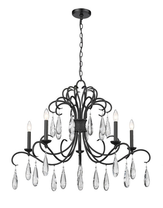 Z-Lite Amara Chandelier 5-Light Matte Black | Lighting House Orillia