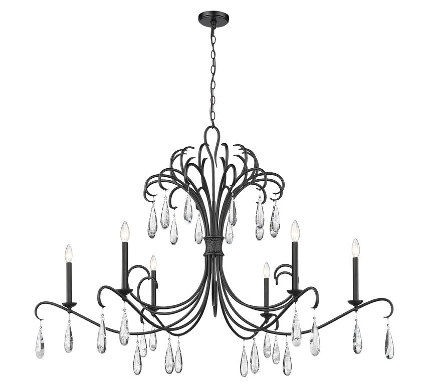 Z-Lite Amara Chandelier 6-Light Matte Black | Lighting House Orillia