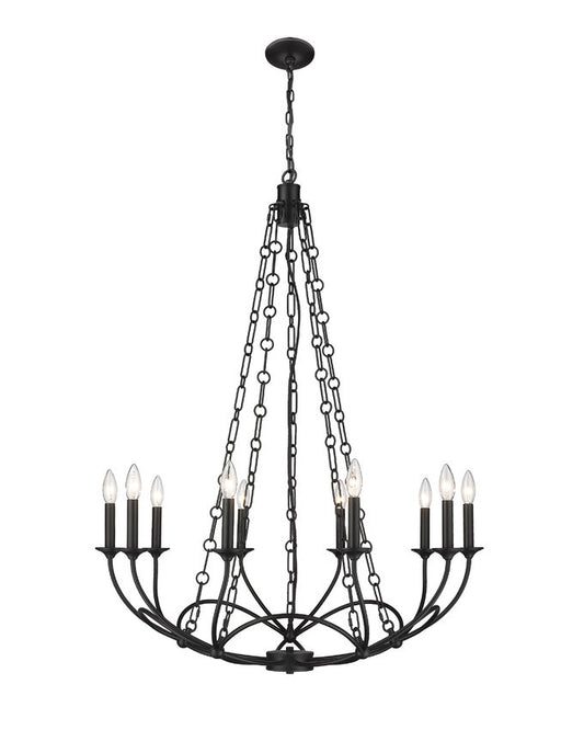 Z-Lite Arabella Chandelier 10-Light Matte Black | Lighting House Orillia