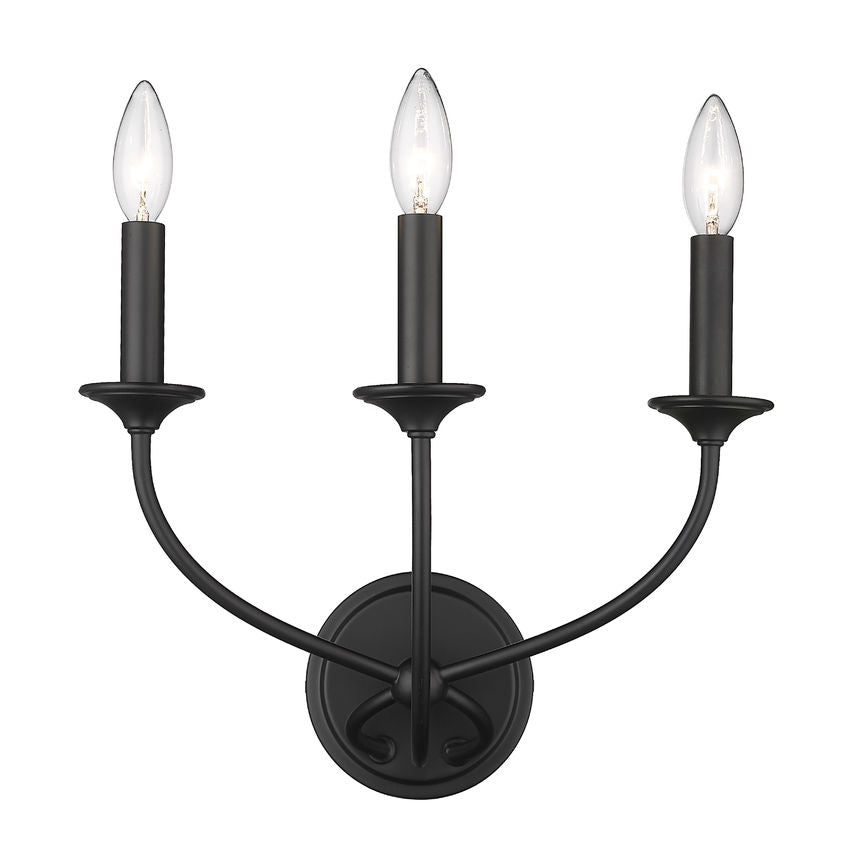 Z-Lite Arabella Wall Sconce 3-Light Matte Black | Lighting House Orillia