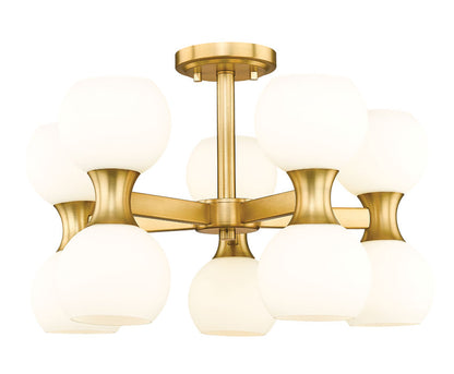 Z-Lite Artemis Semi-Flush Mount 10-Light Modern Gold | Lighting House Orillia
