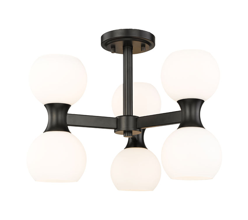 Z-Lite Artemis Semi-Flush Mount 6-Light Matte Black | Lighting House Orillia