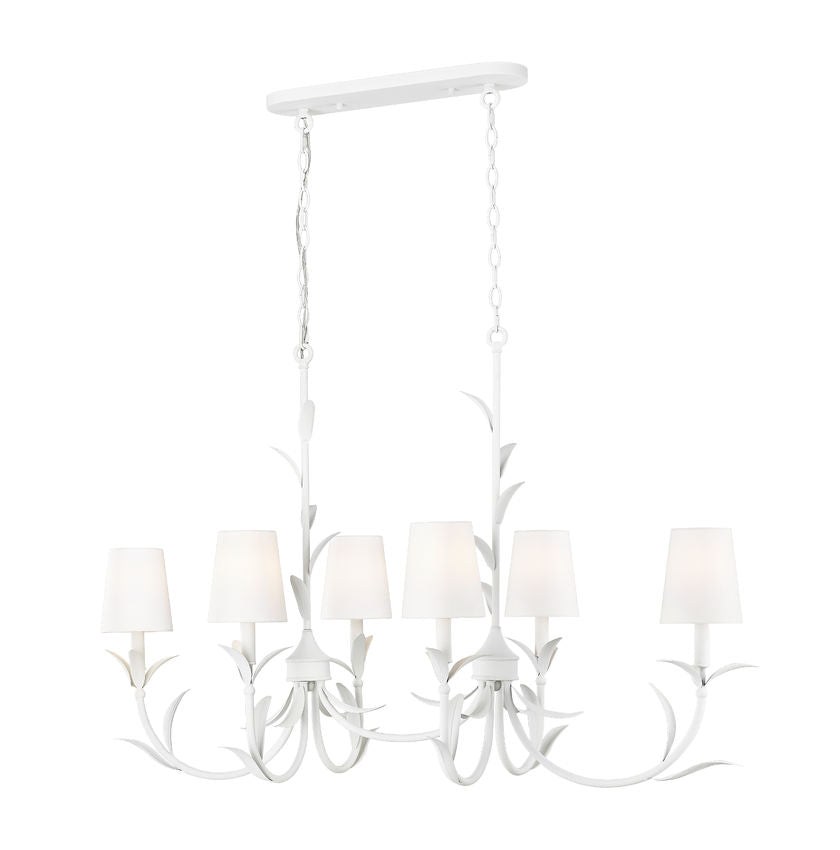 Z-Lite Aslin Linear Chandelier Textured White | Lighting House Orillia