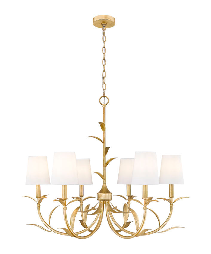 Z-Lite Aslin Chandelier 6-Light Gold Leaf | Lighting House Orillia